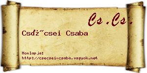 Csécsei Csaba névjegykártya