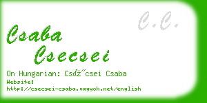 csaba csecsei business card